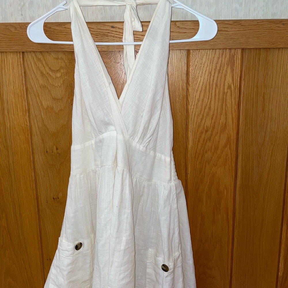 Size small American Eagle white tie back neck dress